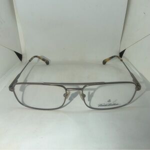 Brooks Brothers Silver Rectangular Eyeglasses